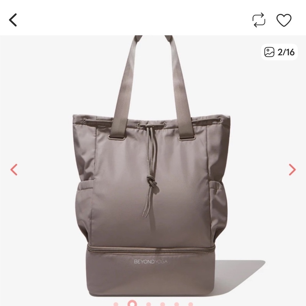 Beyond Yoga Taupe Tote Backpack